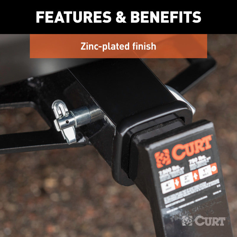 Curt 1/2in Swivel Hitch Pin w/5/8in Adapter (1-1/4in or 2in Receiver Zinc Packaged)