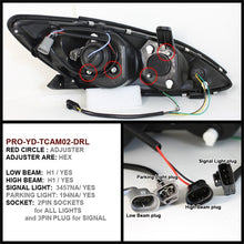 Cargar imagen en el visor de la galería, Spyder Toyota Camry 02-06 Projector Headlights DRL Black High H1 Low H1 PRO-YD-TCAM02-DRL-BK