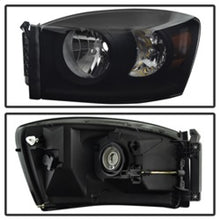 Cargar imagen en el visor de la galería, Xtune Dodge Ram 1500 06-08 Amber Crystal Headlights Black Smoked HD-JH-DR06-AM-BSM