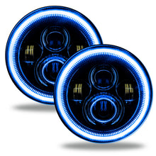 Cargar imagen en el visor de la galería, Oracle 7in High Powered LED Headlights - Black Bezel - Blue