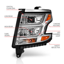 Cargar imagen en el visor de la galería, ANZO 2015-2020 Chevy Tahoe Projector Headlights Plank Style Chrome w/DRL