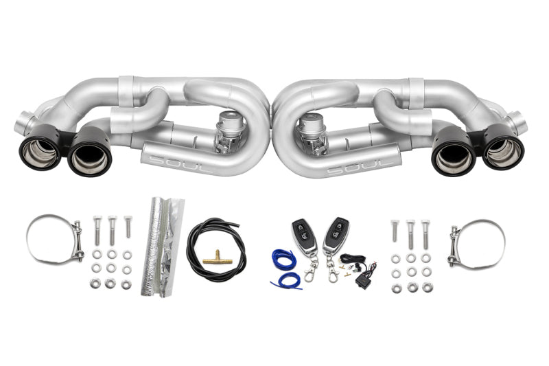 SOUL 12-16 Porsche 991.1 Carrera Base (without PSE) Valved Perf.Exhaust - CF Tips - w/ VC