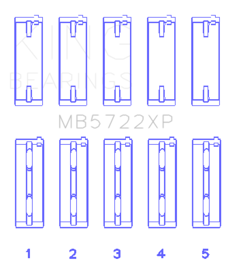 King Mitsubishi 4B11T EVO X 2007+ (Size STDX) Performance Main Bearing Set