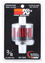 Cargar imagen en el visor de la galería, K&amp;N Clamp On Rubber Base Crankcase Vent Filter 0.375in Flange ID x 2in OD x 1.5in Height
