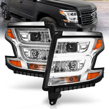 Cargar imagen en el visor de la galería, ANZO 2015-2020 Chevy Tahoe Projector Headlights Plank Style Chrome w/DRL