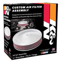 Cargar imagen en el visor de la galería, K&amp;N 14in Red Custom Air Cleaner Assembly - 5.125in ID x 14in OD x 2.75in H x 1.25in Drop Base