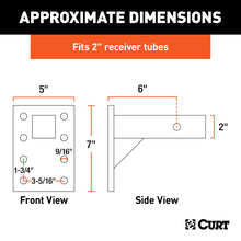 Load image into Gallery viewer, Curt Adjustable Pintle Mount (2in Shank 10000lbs 7in High 6in Long)