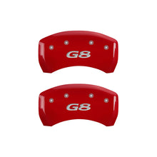 Cargar imagen en el visor de la galería, MGP 4 Caliper Covers Engraved Front Pontiac Engraved Rear G8 Red finish silver ch