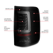 Cargar imagen en el visor de la galería, ANZO 2004-2006 Ford F-150 LED Tail Lights w/ Light Bar Black Housing Smoke Lens