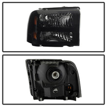 Cargar imagen en el visor de la galería, Xtune Ford F250/350/450 Super Duty 05-07 Crystal Headlights Black Smoked HD-JH-FS05-AM-BSM