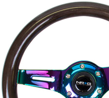 Cargar imagen en el visor de la galería, NRG Classic Wood Grain Steering Wheel (310mm) Black w/Neochrome 3-Spoke Center