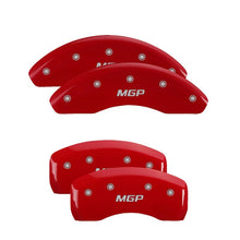 Cargar imagen en el visor de la galería, MGP 4 Caliper Covers Engraved Front Gen 5/Camaro Engraved Rear Gen 5/SS Red finish silver ch