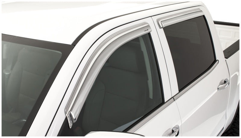 Stampede 2014-2018 Chevy Silverado 1500 Crew Cab Pickup Tape-Onz Sidewind Deflector 4pc - Chrome