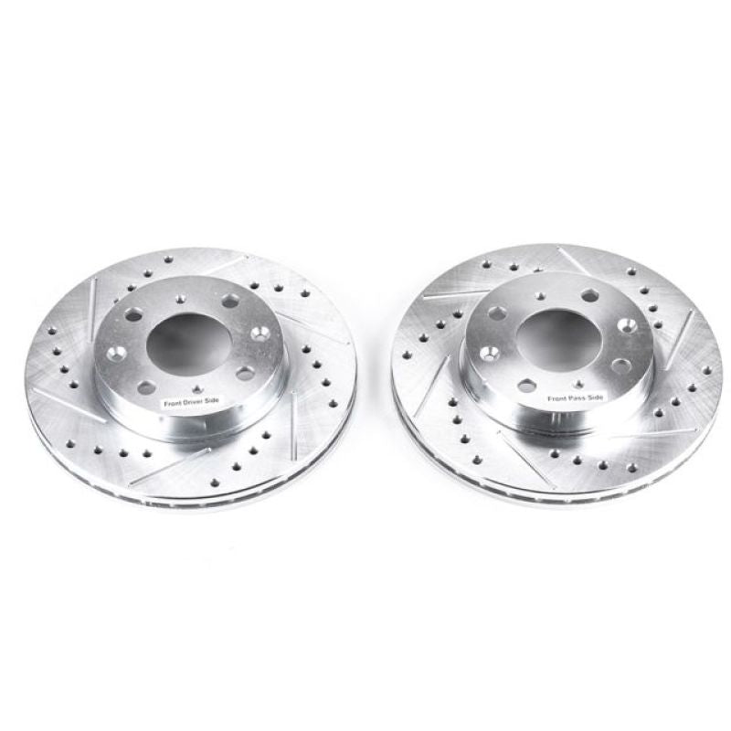 Power Stop 88-91 Honda Civic Front Evolution Drilled & Slotted Rotors - Pair