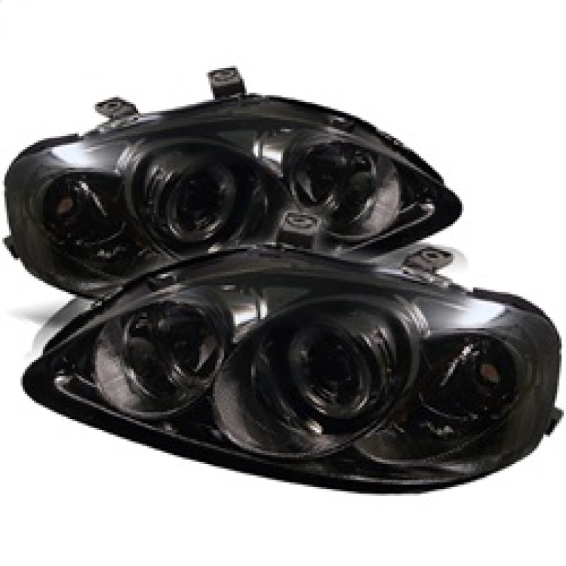 Spyder Honda Civic 99-00 Projector Headlights LED Halo Smoke High H1 Low H1 PRO-YD-HC99-AM-SMC