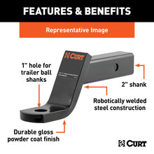 Cargar imagen en el visor de la galería, Curt Class 3 Ball Mount (2in Shank 7500lbs 6in Drop 9-1/4in Long)