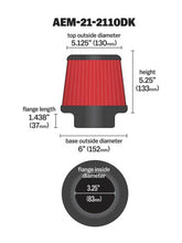 Cargar imagen en el visor de la galería, AEM 3.25 in DRY Flow Short Neck 5 in Element Filter