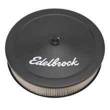 Cargar imagen en el visor de la galería, Edelbrock Air Cleaner Pro-Flo Series Round Steel Top Paper Element 14In Dia X 3 75In Dropped Base