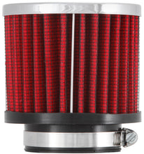 Cargar imagen en el visor de la galería, K&amp;N 1.75in Flange ID x 3in OD x 2.5in H Chrome Finish Rubber Base Crankcase Vent Filter