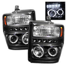 Load image into Gallery viewer, Spyder Ford F250/350/450 Super Duty 08-10 Projector Headlights LED Halo LED Blk PRO-YD-FS08-HL-BK