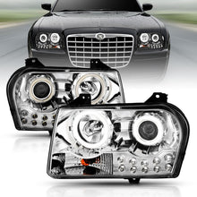 Cargar imagen en el visor de la galería, ANZO 2005-2010 Chrysler 300 Projector Headlights w/ Halo Chrome