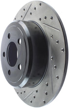 Cargar imagen en el visor de la galería, StopTech 05-13 Chrysler300/300C / 09-12 Dodge Challenger Rear Right Drilled &amp; Slotted Rotor