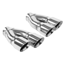 Cargar imagen en el visor de la galería, MagnaFlow Tip Stainless Double Wall Round Dual Outlet Polish 3in DIA 2.25in Inlet 9.75in Len (qty 2)