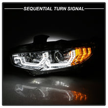 Cargar imagen en el visor de la galería, Spyder 16-18 Honda Civic 4Dr w/LED Seq Turn Sig Lights Proj Headlight - Chrome - PRO-YD-HC16-SEQ-C