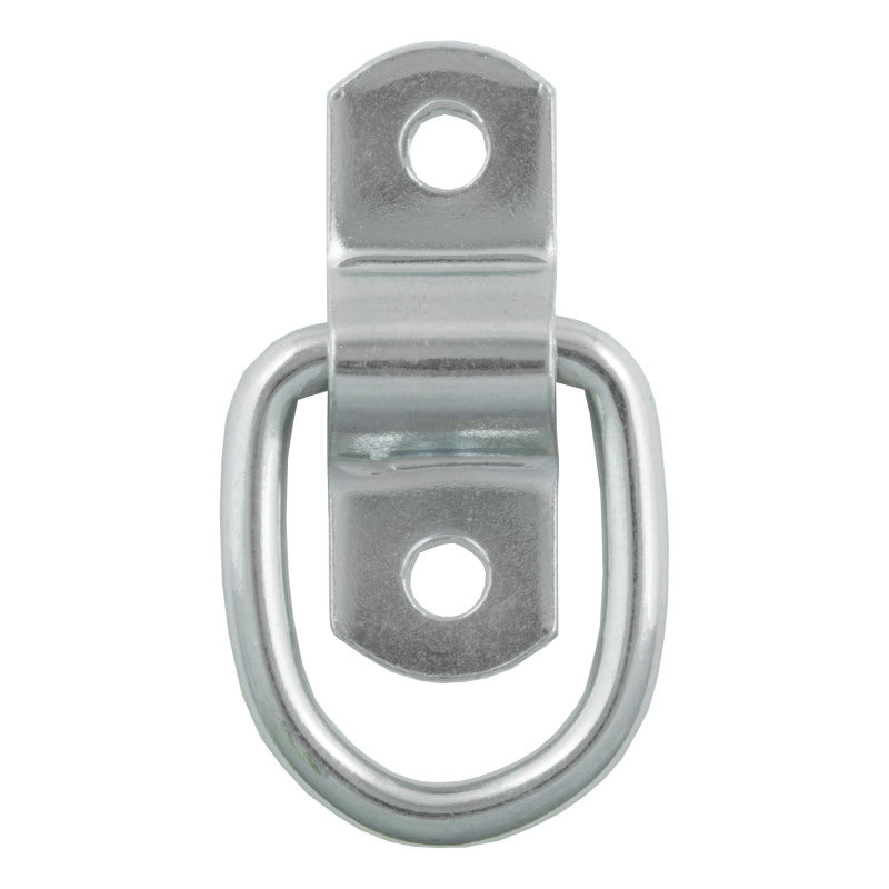 Curt 1in x 1-1/4in Surface-Mounted Tie-Down D-Ring (1200lbs Clear Zinc)