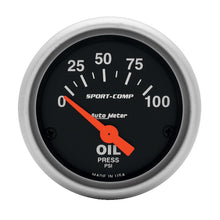 Cargar imagen en el visor de la galería, Autometer Sport-Comp 52mm 0-100 PSI Electronic Oil Pressure Gauge