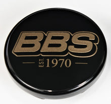 Cargar imagen en el visor de la galería, BBS Center Cap 70.6mm Black/Gold Est. 1970 Anniversary w/BBS Logo (5-Tab)