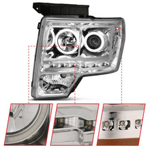 Cargar imagen en el visor de la galería, ANZO 2009-2014 Ford F-150 Projector Headlights w/ Halo Chrome (CCFL) G2