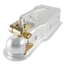 Load image into Gallery viewer, Curt Coupler Lock (1/4in Pin 3/4in Latch Span Padlock Brass-Plated)