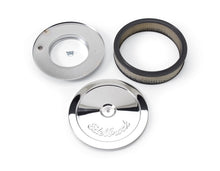 Cargar imagen en el visor de la galería, Edelbrock Air Cleaner Pro-Flo Series Round Steel Top Paper Element 10In Dia X 3 5In Chrome