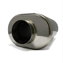 Load image into Gallery viewer, Stainless Bros 3.5in x 12.0in OAL SS304 Oval Muffler - Polished