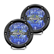 Cargar imagen en el visor de la galería, Rigid Industries 360-Series 4in LED Off-Road Drive Beam - Blue Backlight (Pair)