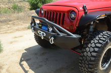 Cargar imagen en el visor de la galería, DV8 Offroad 07-18 Jeep Wrangler JK/JL FS-14 Mid Length Steel Front Bumper w/ Fog Lights &amp; LED Lights
