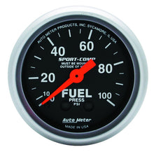 Load image into Gallery viewer, Autometer Sport-Comp 52mm 0-100 PSI Mechanical  Fuel Pressure Gauge