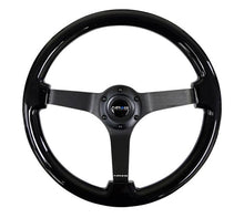 Cargar imagen en el visor de la galería, NRG Reinforced Steering Wheel Classic Wood Grain (350mm / 3in. Deep) Matte Black Solid 3-Spoke