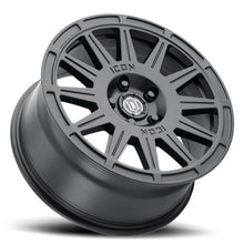 Cargar imagen en el visor de la galería, ICON Ricochet 17x8 5x100 38mm Offset 6in BS Satin Black Wheel