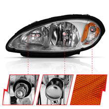 Load image into Gallery viewer, ANZO 2001-2005 Chrysler Pt Cruiser Crystal Headlight Chrome Amber (OE)