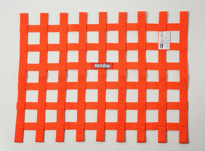 RaceQuip Orange 18in H x 24W SFI Ribbon Window Net