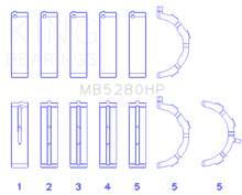 Cargar imagen en el visor de la galería, King Ford Prod. V8 4.6L/5.4L Will Not Fit 13-14 GT500 Performance Main Bearing Set - Size STD