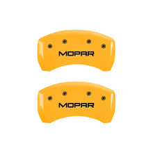 Cargar imagen en el visor de la galería, MGP 4 Caliper Covers Engraved Front &amp; Rear MOPAR Yellow finish black ch