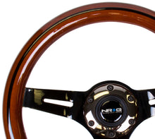 Cargar imagen en el visor de la galería, NRG Classic Wood Grain Steering Wheel (310mm) Dark Wood &amp; Black Line Inlay w/Blk Chrome 3-Spoke Ctr.