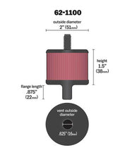 Cargar imagen en el visor de la galería, K&amp;N Steel Base Crankcase Vent Filter 0.5in Vent OD x 2in OD x 1.5in Height