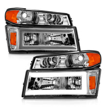 Load image into Gallery viewer, ANZO 04-12 GM Colorado/Canyon/I-Series Crystal Headlights - w/ Light Bar Chrome Housing 4pcs