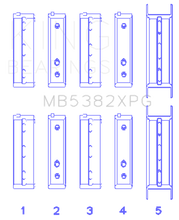 Cargar imagen en el visor de la galería, King Subaru EJ20/EJ22/EJ25 (For Thrust in #5 Position) Tri-Metal Perf Main Bearing Set - Size STDX
