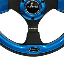 Cargar imagen en el visor de la galería, NRG Reinforced Steering Wheel (320mm) Blk w/Blue Trim