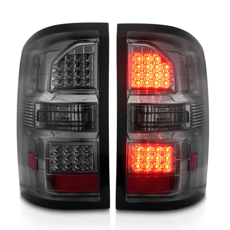 ANZO 2014-2018 GMC Sierra LED Tail Lights Black Housing Smoke Lens